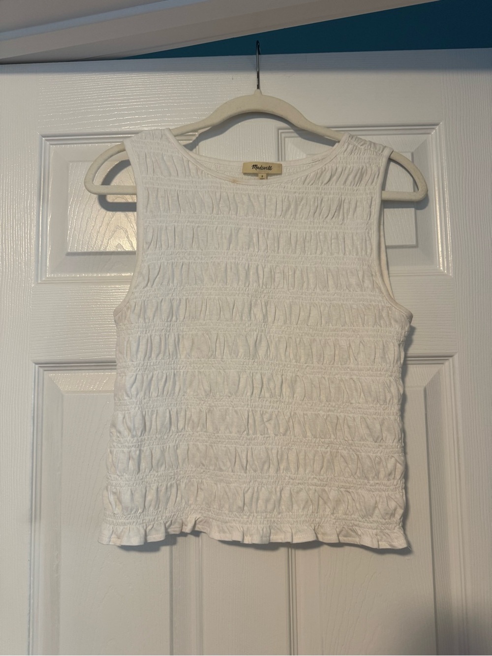 Madewell Boatneck Smocked Tank - Like New!